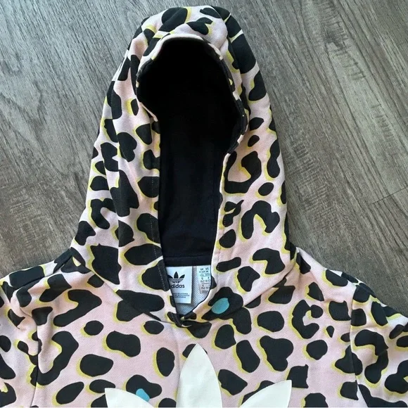 Adidas Kids Leopard Print Hoodie cropped - Picture 3 of 6